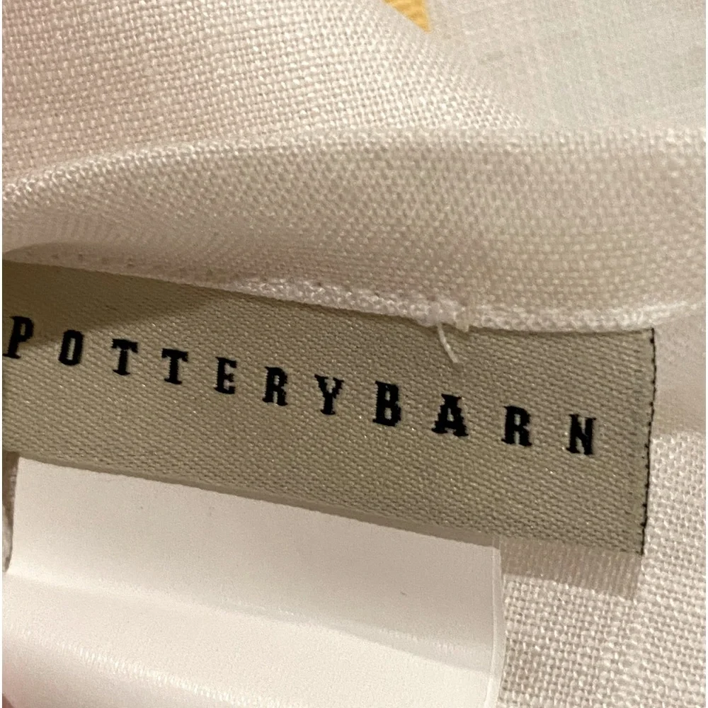 POTTERY BARN Cream Linen with Ribbon Guest/Hand Towel